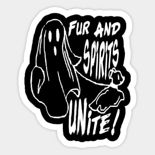 Fur and spirits unite halloween pet Sticker